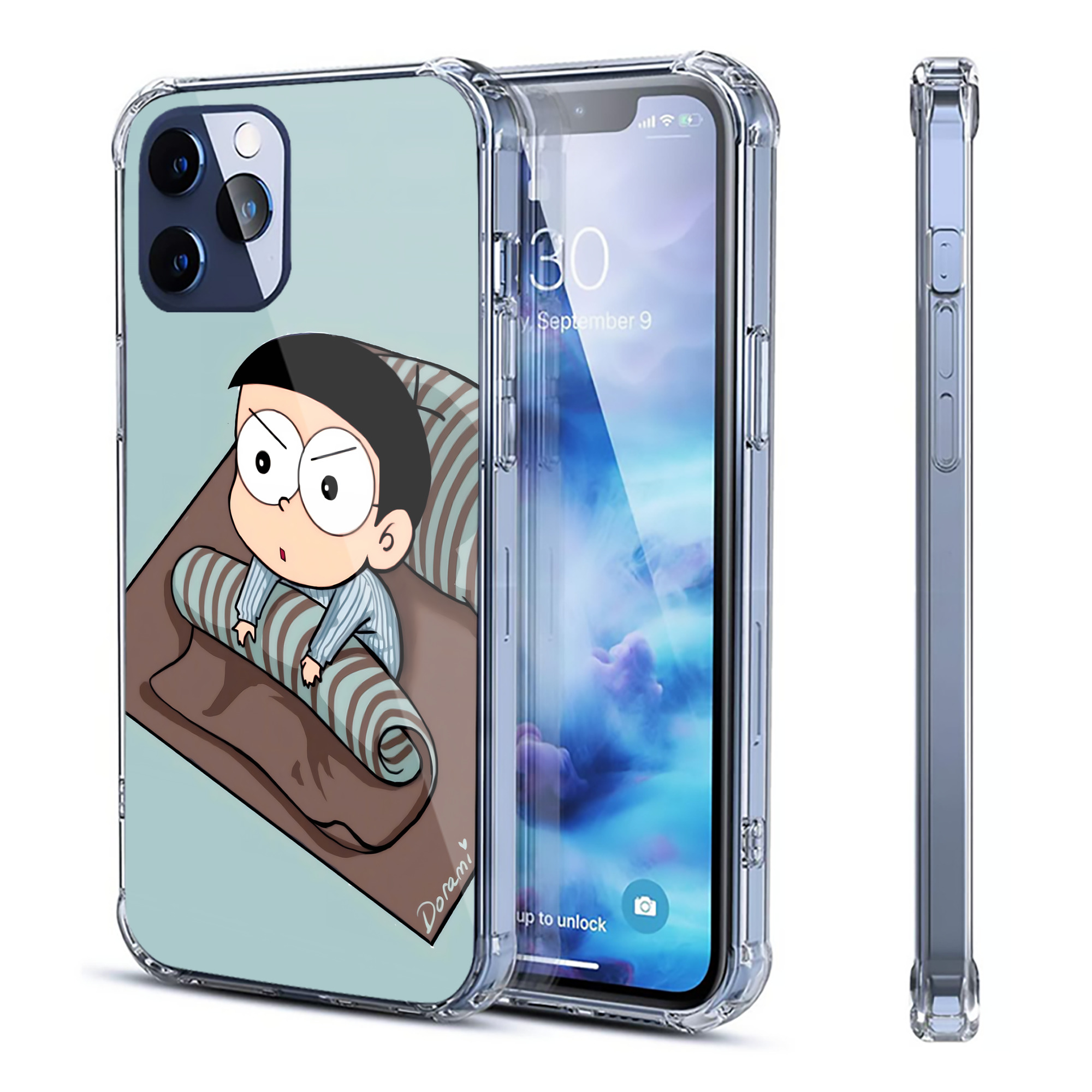 （画像用） ドラえもん Doraemon 【iPhone 12シリーズ対応】透明スマホケース（クリアソフトケース）